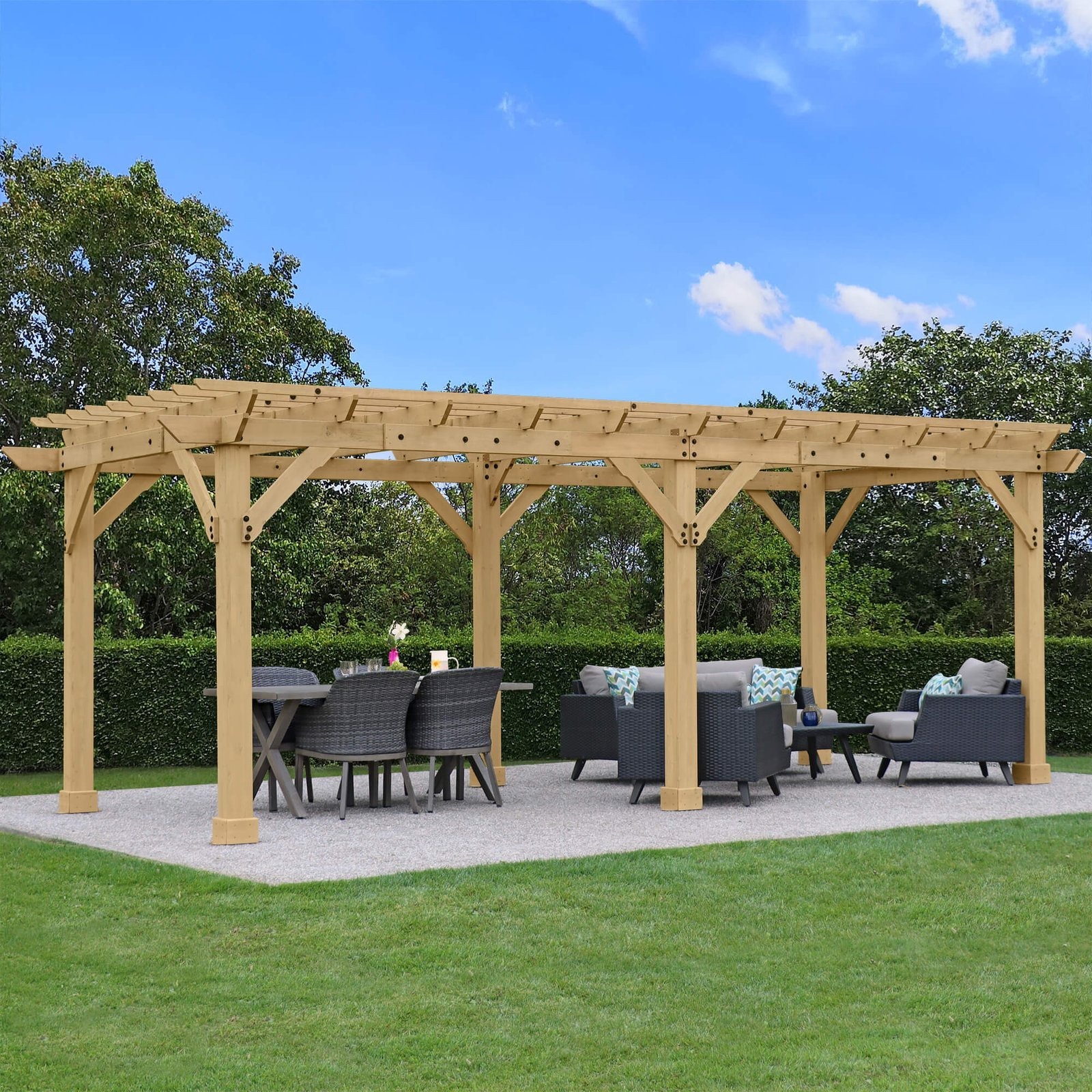 Yardistry Meridian Pergola Natural Cedar 10x22